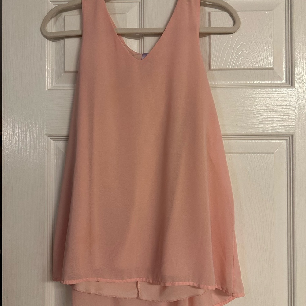 Pink Sleeveless Chiffon Top